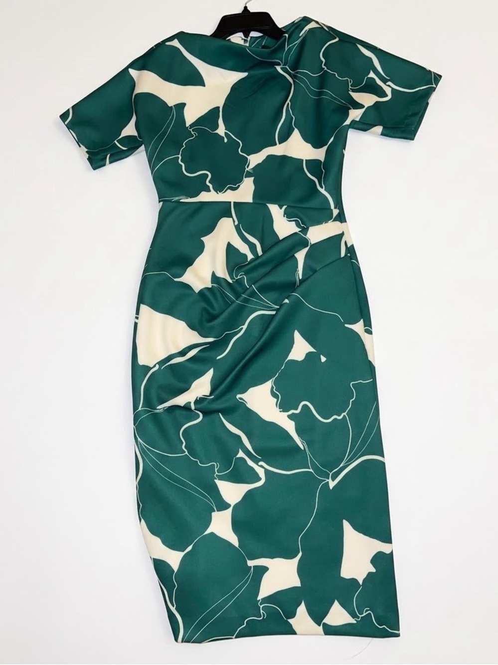 NWT Donna Karan New York Green Ivory Floral Scuba Sheath Dress - Size 2